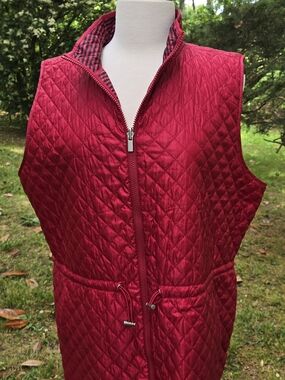 Chico’s Zenergy Reversible Quilted Puffer Vest Women’s Sz 16/18 Red